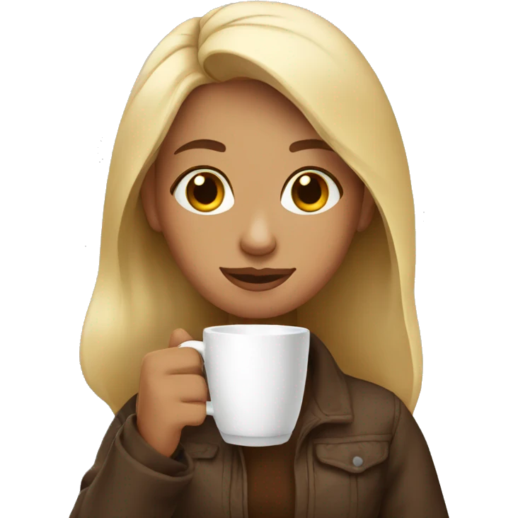 Girl drinking coffee  emoji