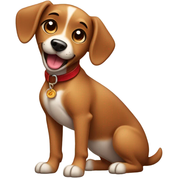 Apple like bitmoji of a dog with party ha emoji
