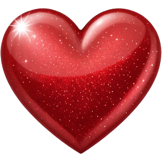 red glitter heart  emoji