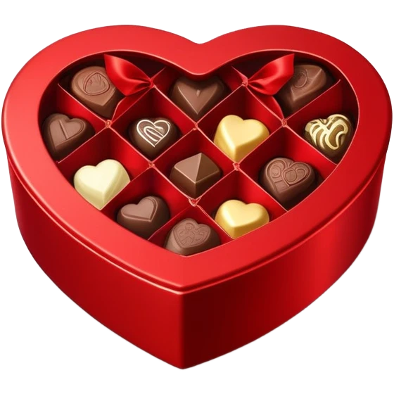 Red heart shaped box of luxury chocolates  emoji
