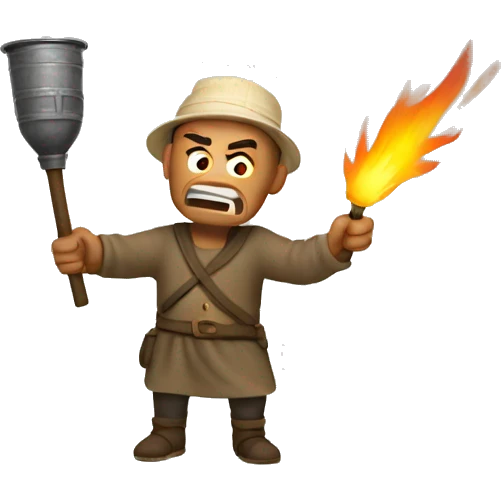 peasant angry with a torch  emoji