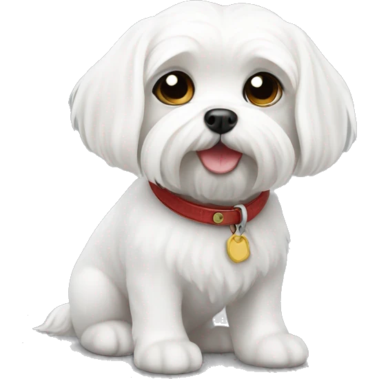 White  small Maltese dog emoji