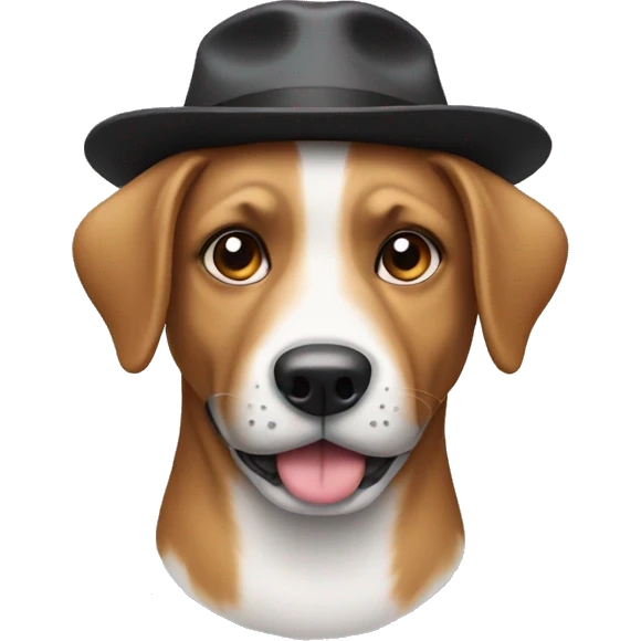 Dog with a backwards hat emoji