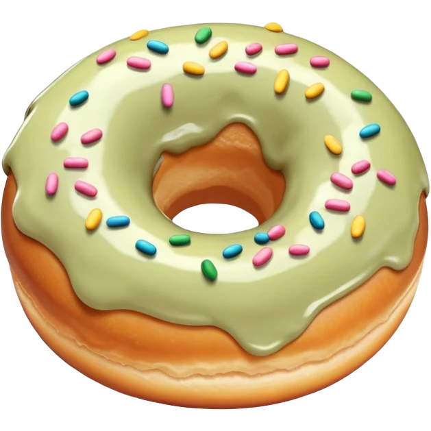 Donut with pastel olive cream emoji