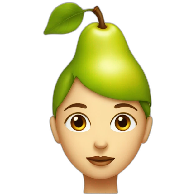 Girl head in the shape of a pear emoji