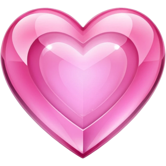 pink crystal heart, shiny and reflective emoji