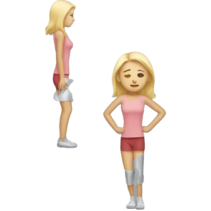 Blonde woman with back pain emoji