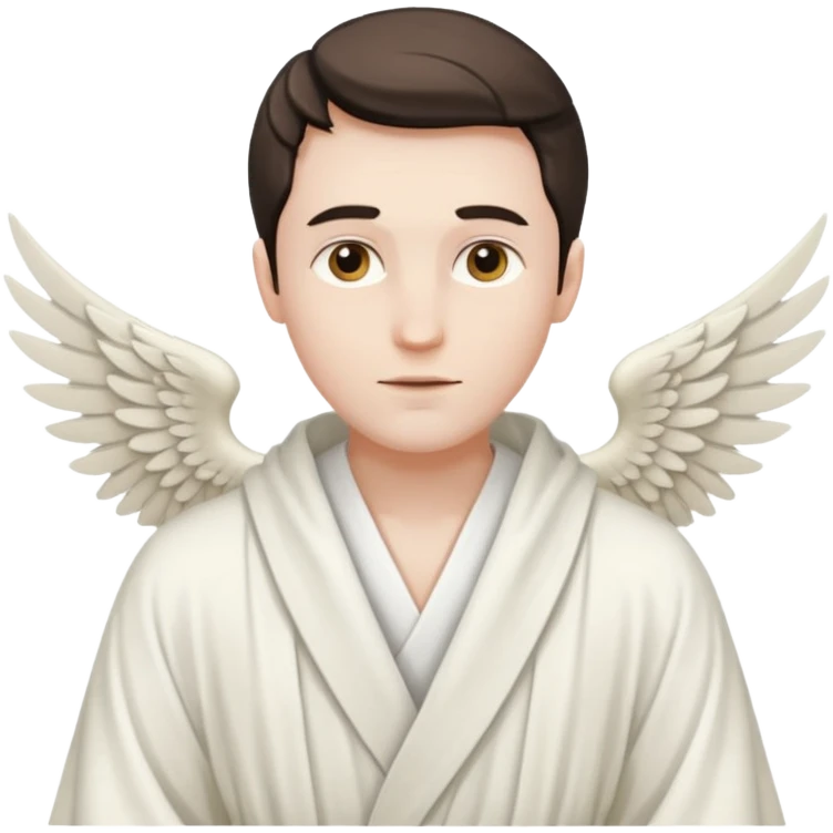 winged man in robe with no halo emoji