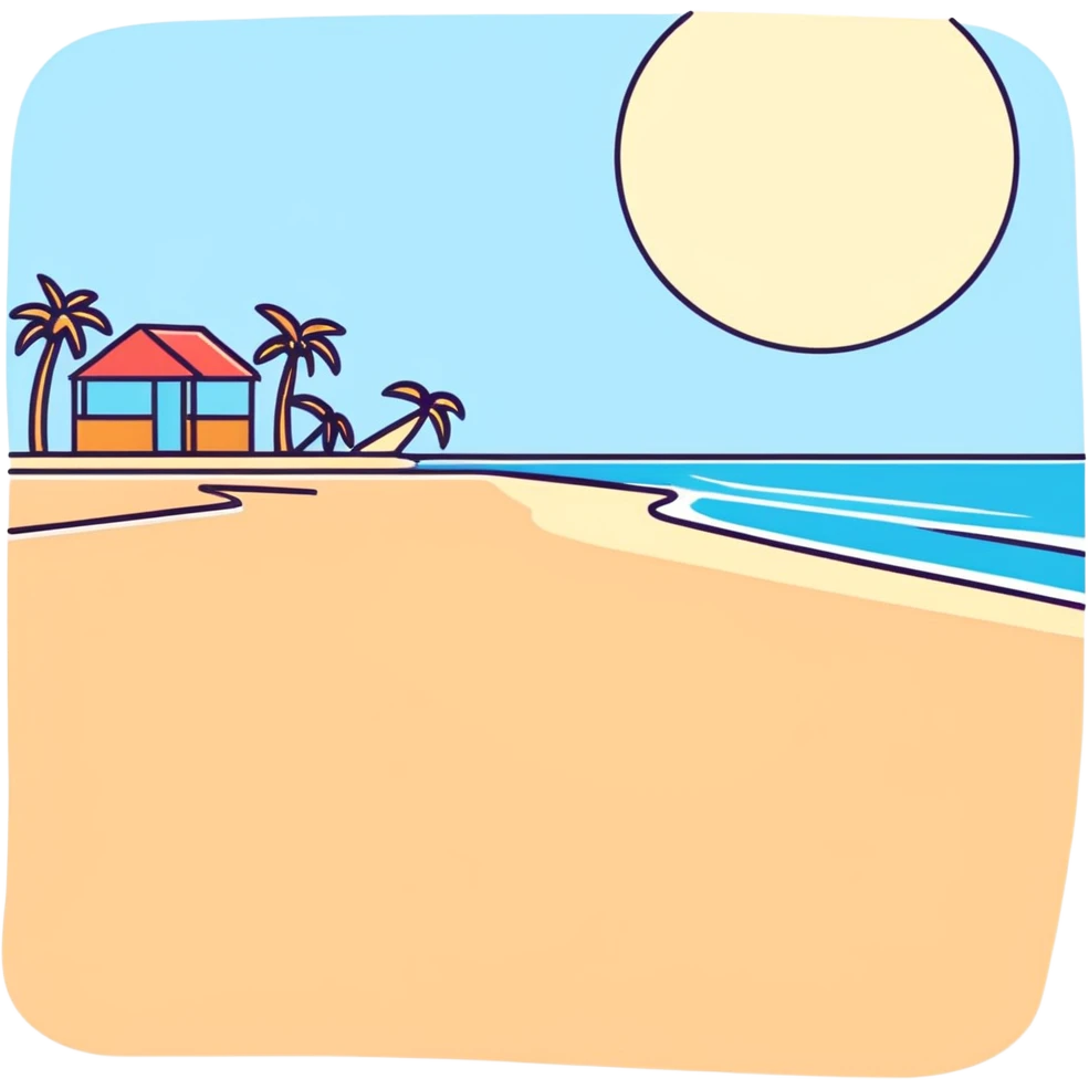 A beach with nice blue greenish water and bird flying in a what moon look, relaxing touch the water it turns sparkling blue emoji
