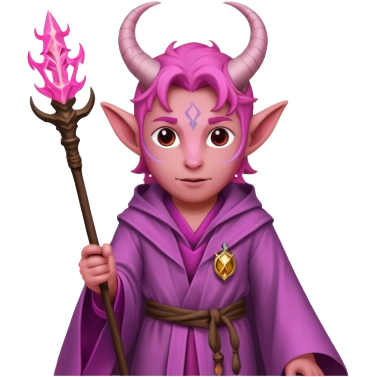 wizard thiefling with pink skin emoji