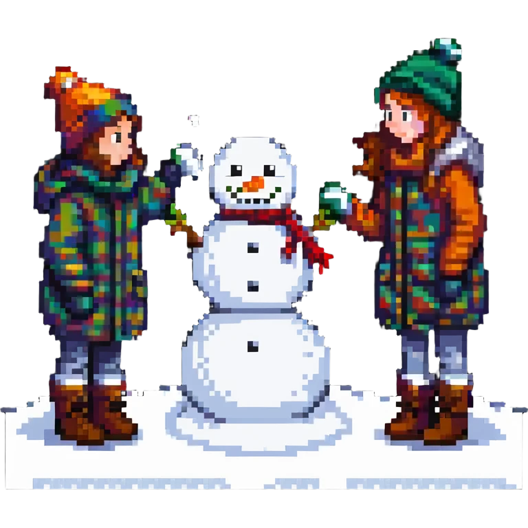 kids building a snowman emoji