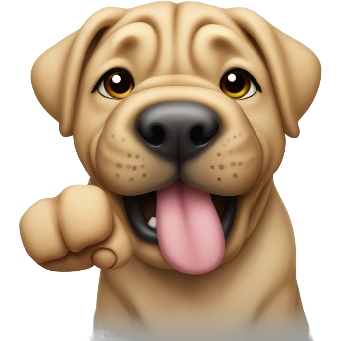 shar pei showing middle finger emoji