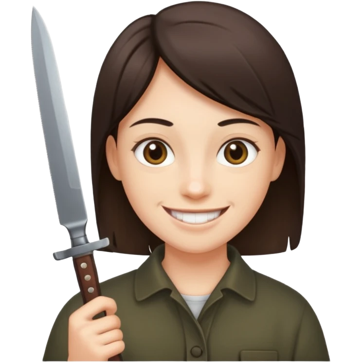 Smiling, holding a knife, emoji  emoji