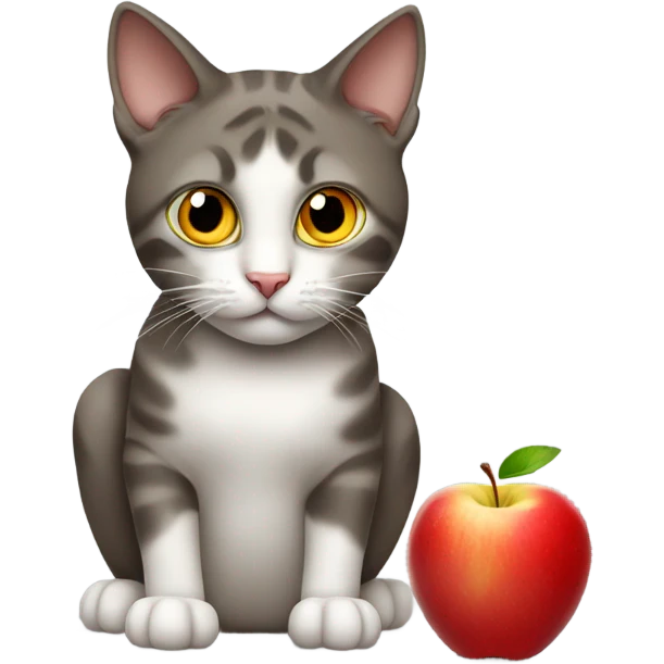 Cat eating an apple  emoji