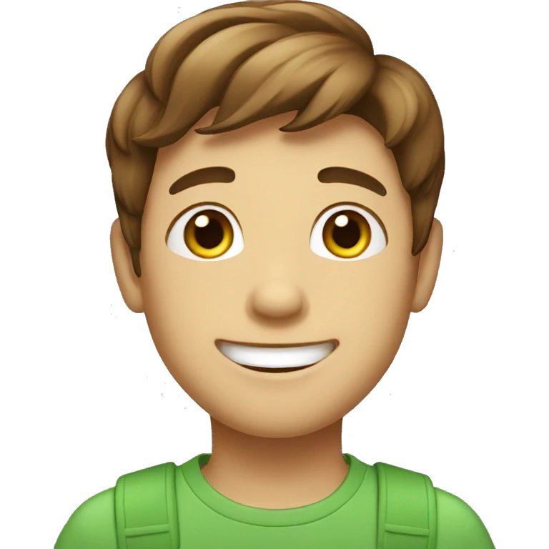 happy boy with brown hair emoji
