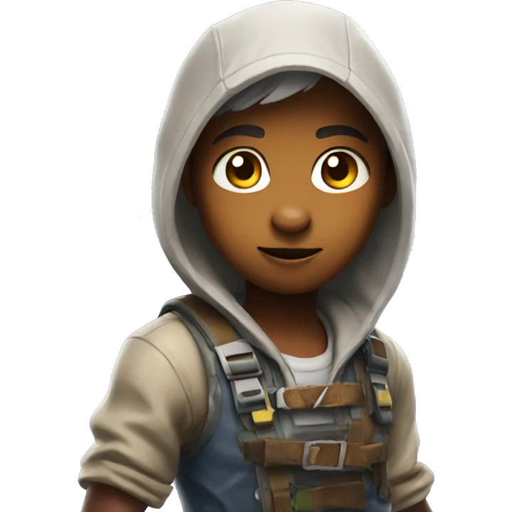 child playing fortnite emoji