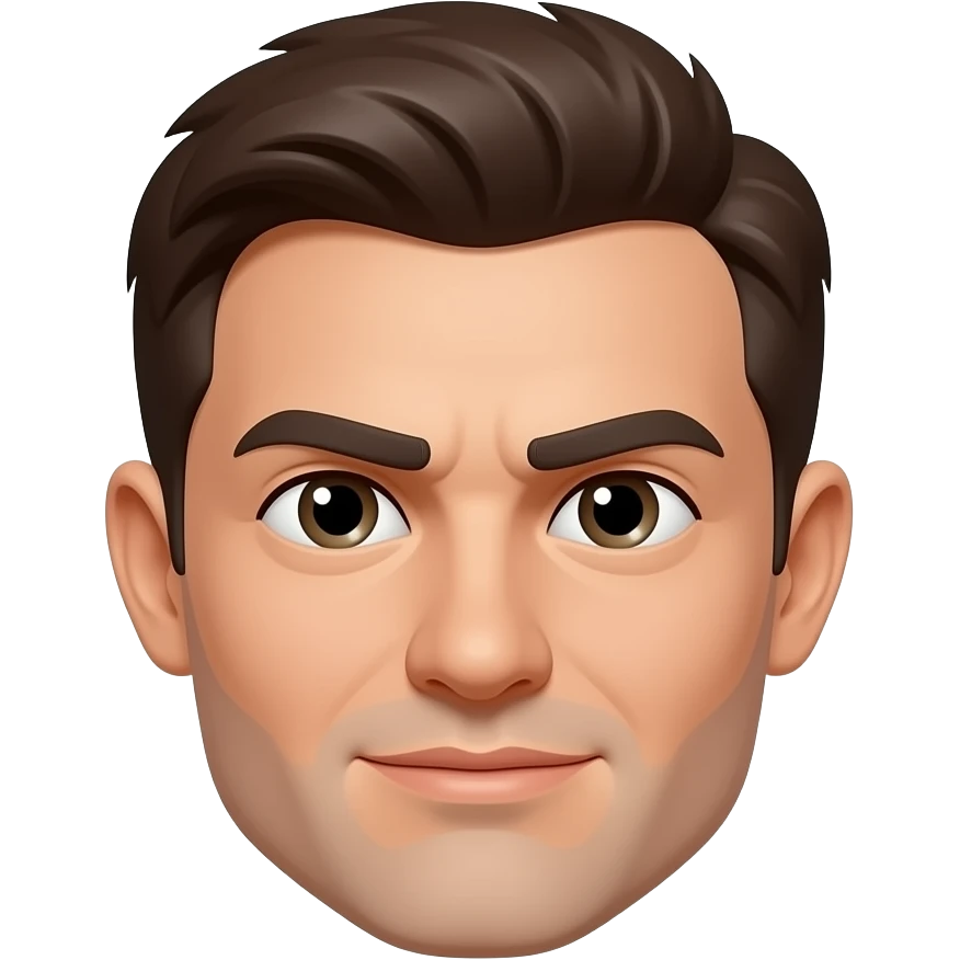 Make his eyes squint make his face not as long emoji