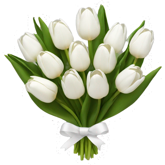 white tulip bouquet  emoji