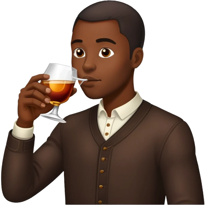 Black man drinking Hennessy emoji