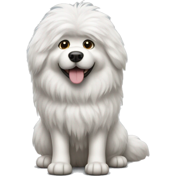 big fluffy dog white ! emoji