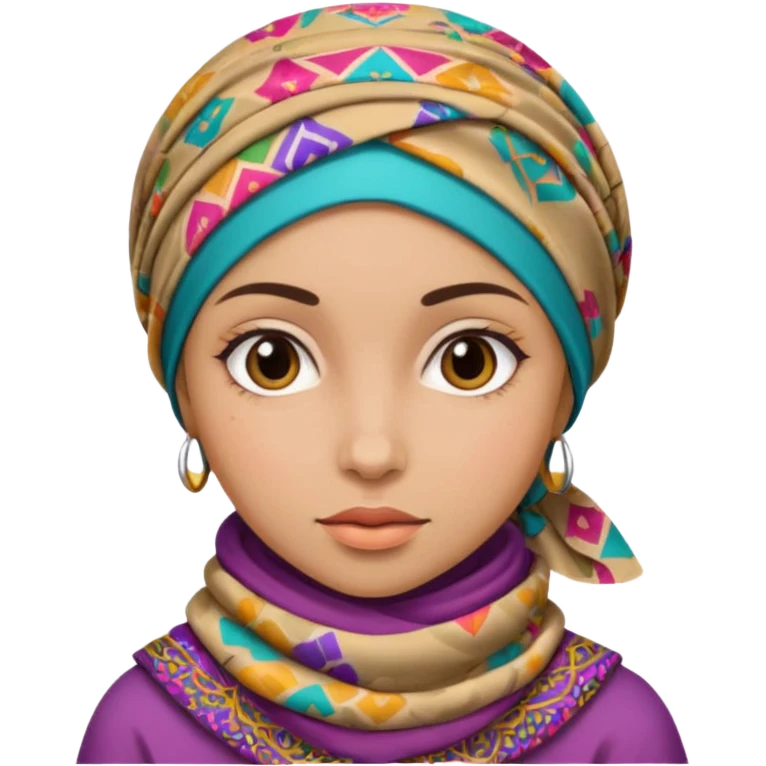 Une fille qui porte une foulare de son tete sans détails de visage  emoji