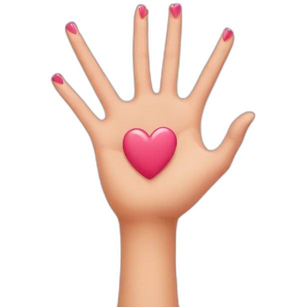 Fingernails make a heart shape emoji