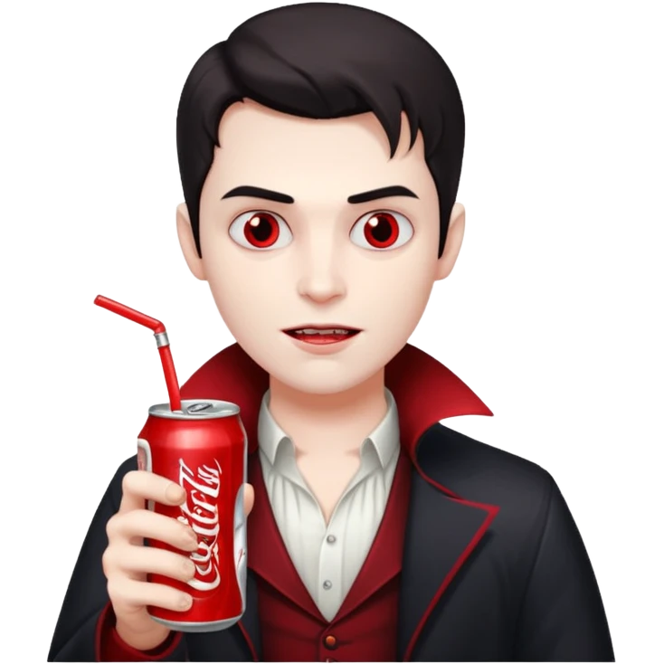 vampire man with soft drink emoji