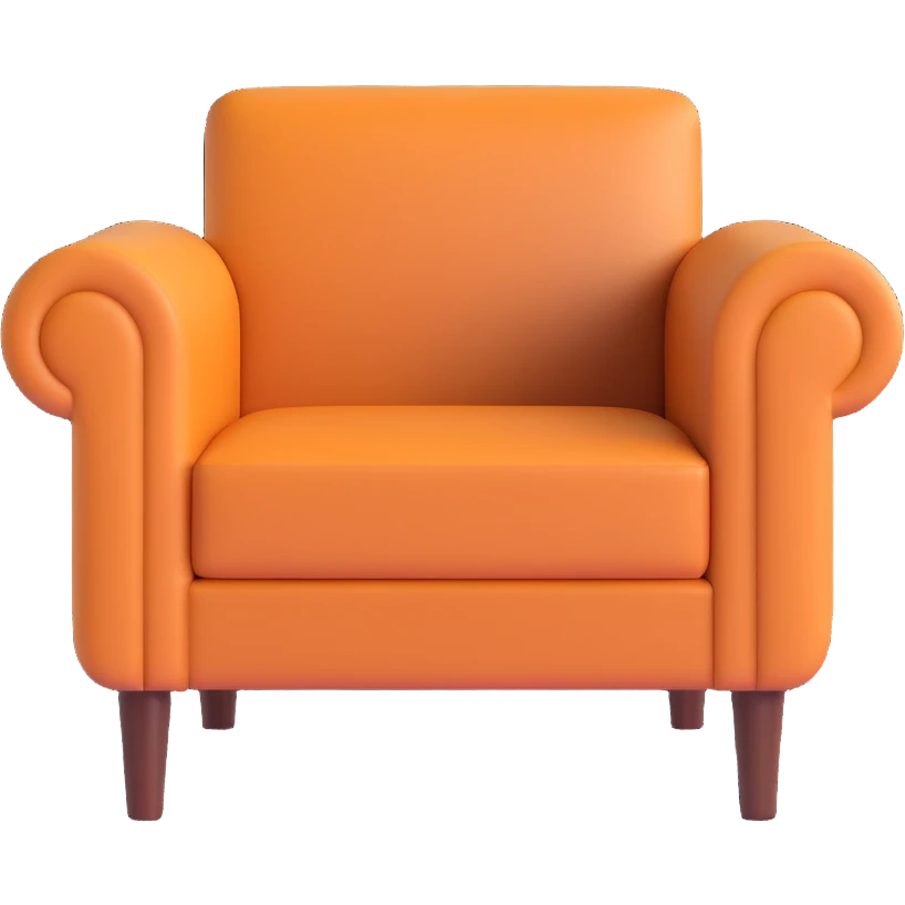 brown armchair as a 3D emoji emoji