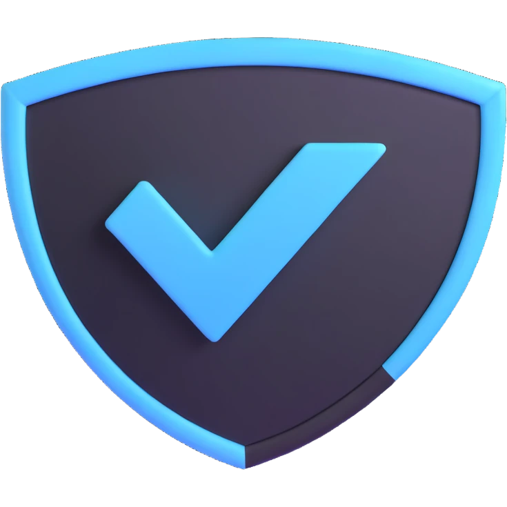 Telegram verification badge, light blue irregular octagon with white checkmark emoji