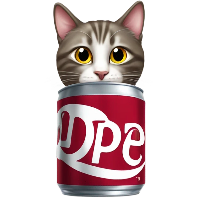 Cat drinking Dr Pepper emoji