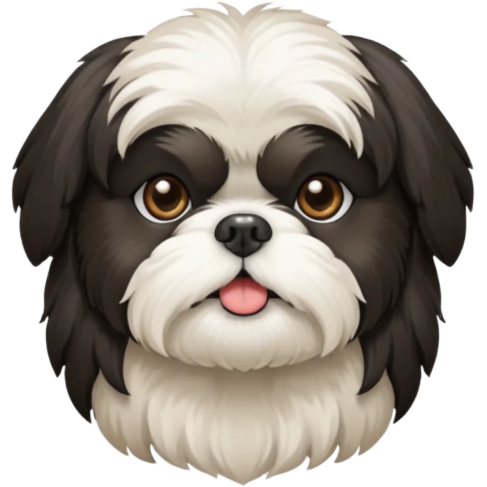 Black and white shih tzu emoji