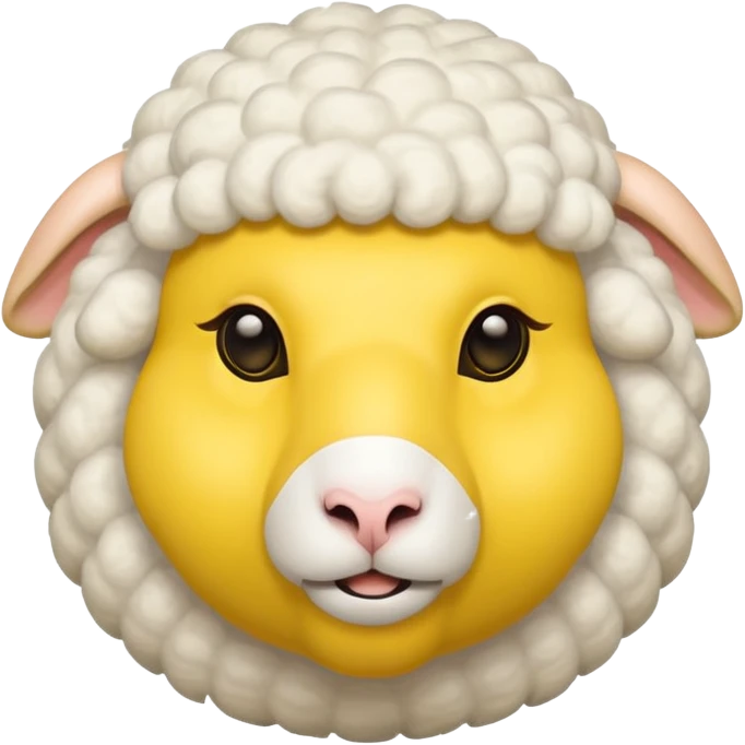 a sheep with yellow mask emoji