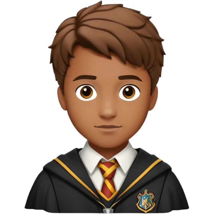 Luke Youngblood is Lee Jordan in harry potter, wear hogwarts uniform emoji