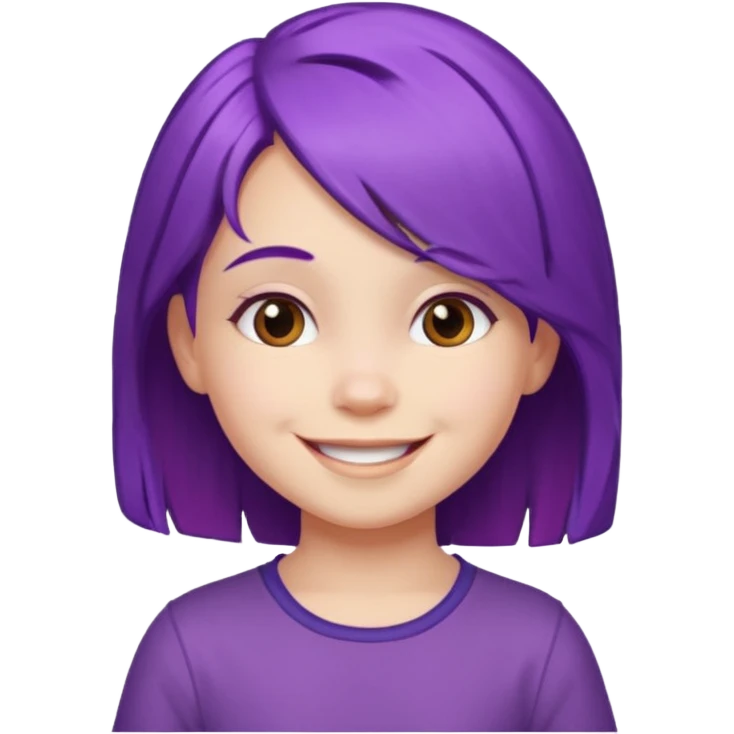 A 5-year-old girl with purple hair emoji