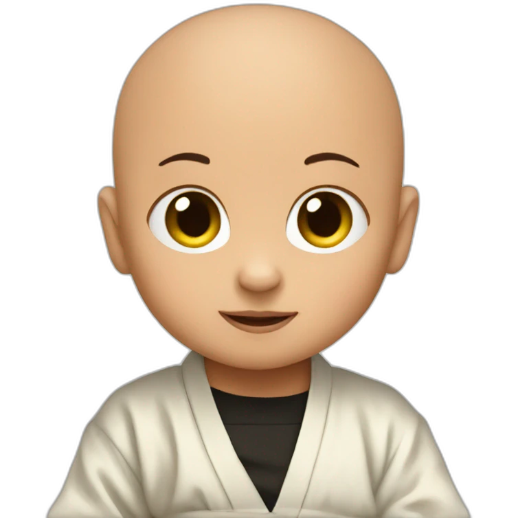 A ninja baby without hair emoji