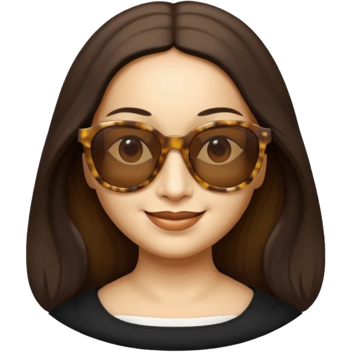 Mona Lisa with iconic smile and oversized sunglasses, apple emoji style emoji