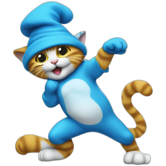 Smurf cat faisant un dab emoji
