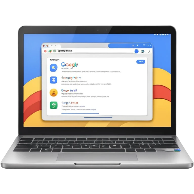 a laptop with google opened emoji