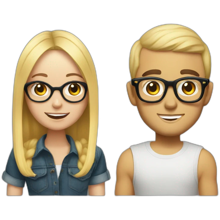 Mac Miller With a blond girl with glasses emoji