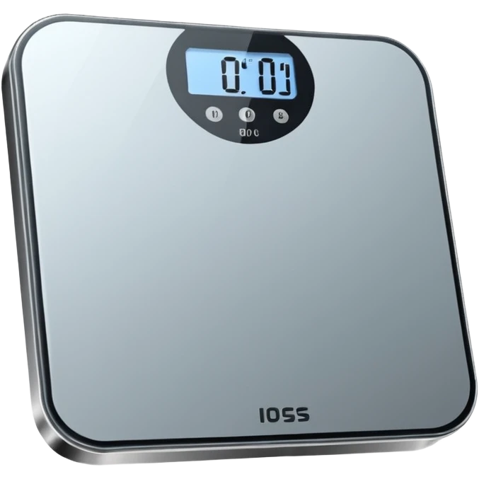 Digital weight scale with 0:00 on it emoji