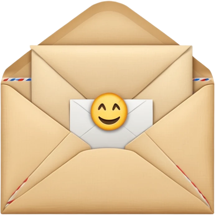 an open beige envelope with a letter sticking out of it emoji