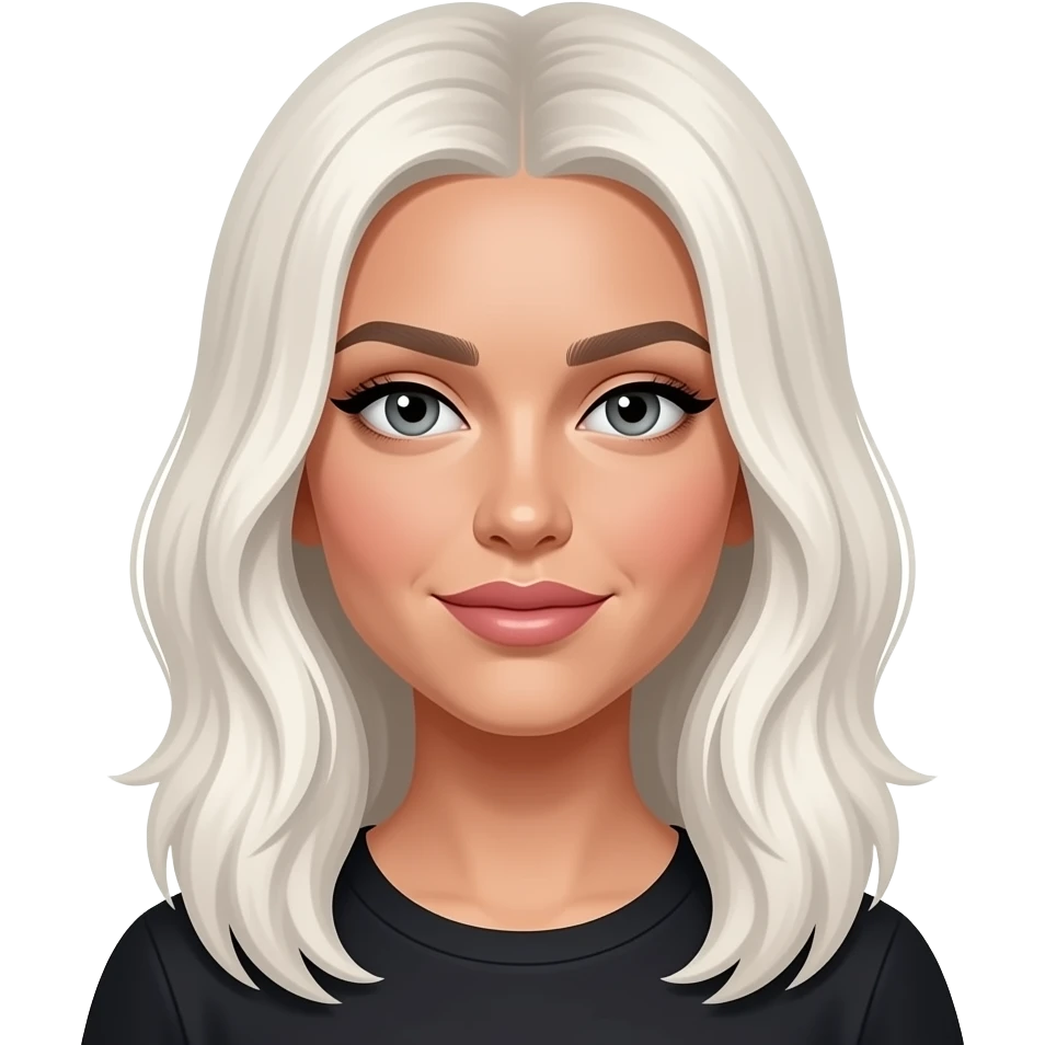 white hair hailey bieber emoji