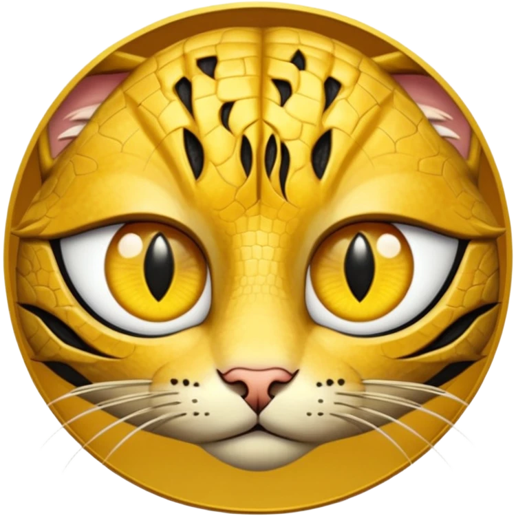 Realistic Cat-Reptile slit pupil eye in a circle  emoji