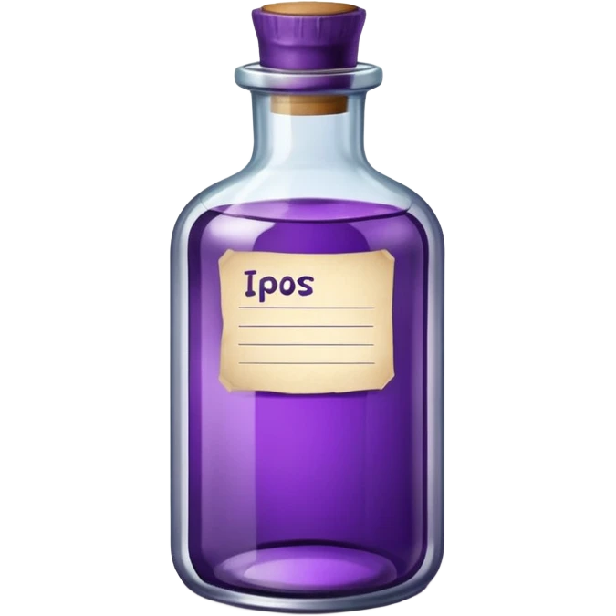 purple ink bottle with label emoji