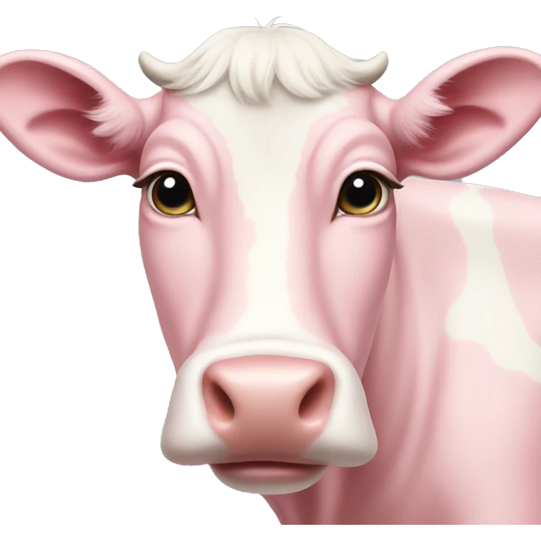 Pastel pink cow emoji