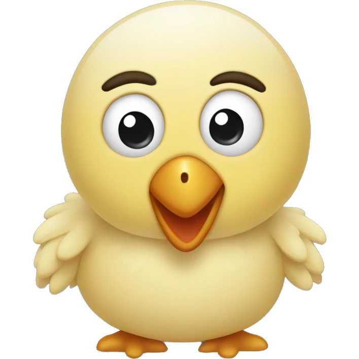 peluche de pollito con expresión dee tristeza emoji