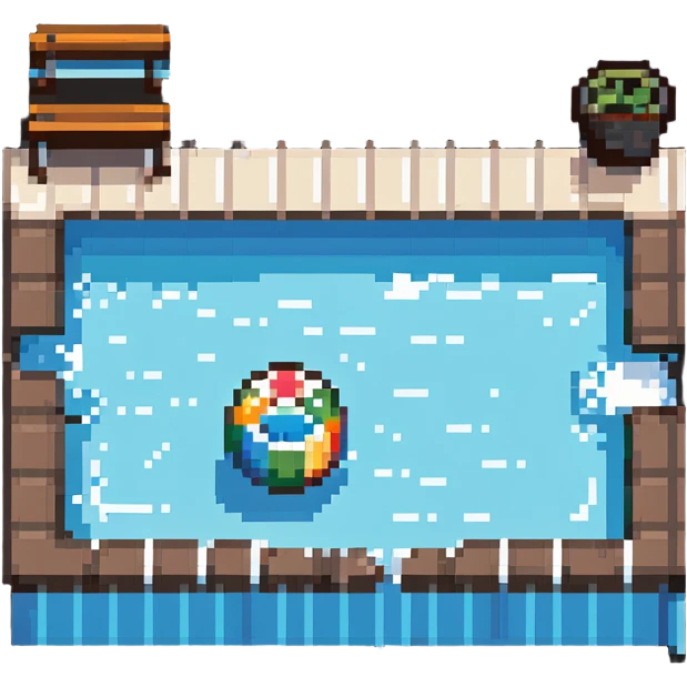 swimming pool with diving board emoji