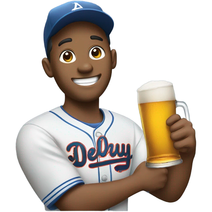 drinking beer with baseball emoji