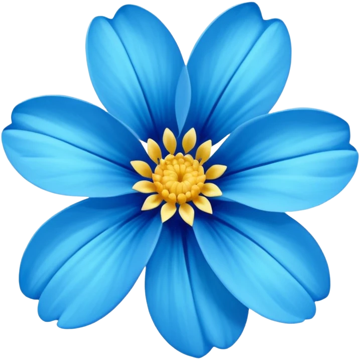 royal blue flower with cyan center (no yellow) emoji