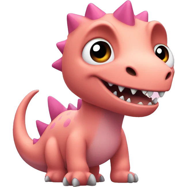 Dinosaur on a pink cat emoji